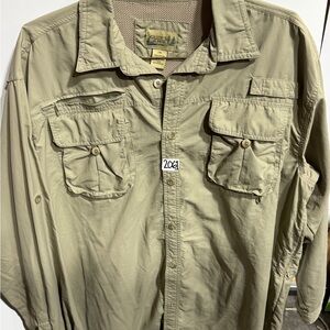 #2061-Outdoor Life Men's Khaki Casual Button Down Shirt